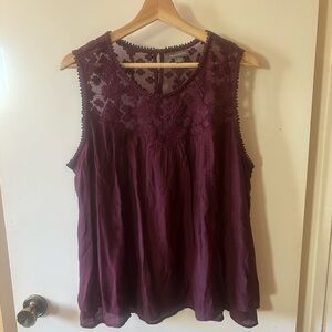 Cato Deep Purple Lace Blouse